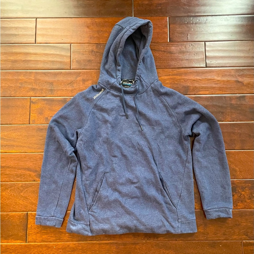 Bauer Hockey Team Fleece Hoodie Size Medium in Navy Blue
